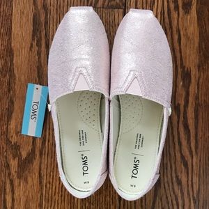 Toms Womens Belmont Rose Gold Metallic Crackle Foil Sz 9